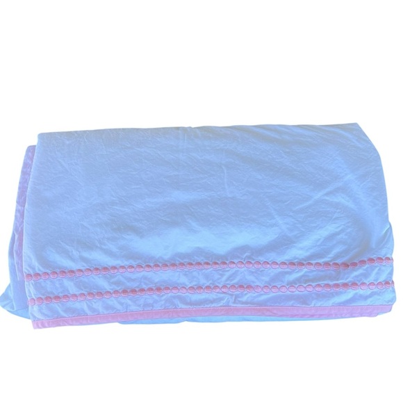 Pottery Barn Kids Pearl Dot Embroidered Crib Bedding Set Light Pink GUC - Picture 7 of 16